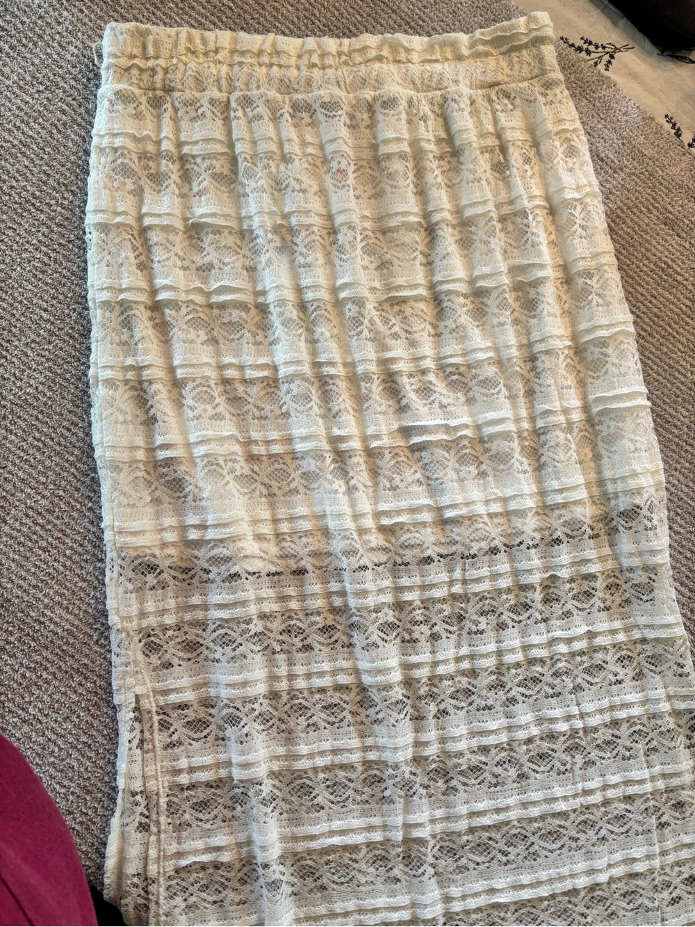 No Boundaries Cream Lace Stretch Maxi Skirt